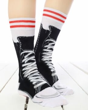 Siyah Converse Desen Soket Çorap