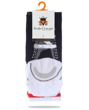 Siyah Converse Desen Soket Çorap