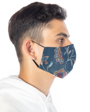 Poplin Kumaş Çiçek Desen Unisex Yüz Maskesi
