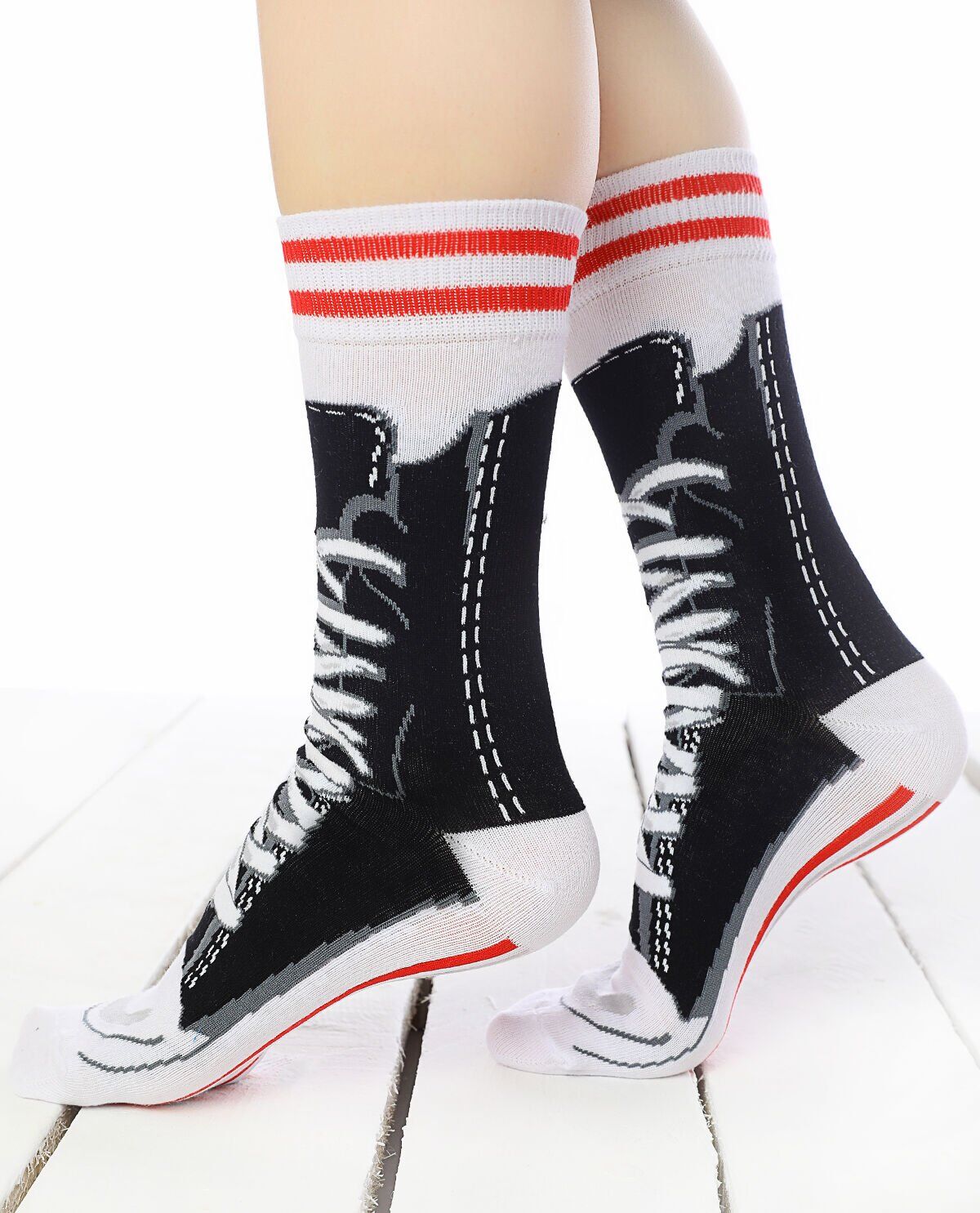 Siyah Converse Desen Soket Çorap RENKLİ - 35/39