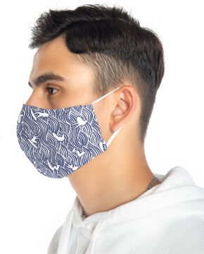 %100 Pamuk Maske Unisex Kayak Desen